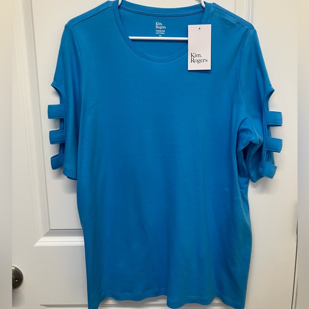 NWT Kim Rogers Womans Elbow Ladder Sleeve Top, 3/4 Sleeve, XL - Picture 6 of 12